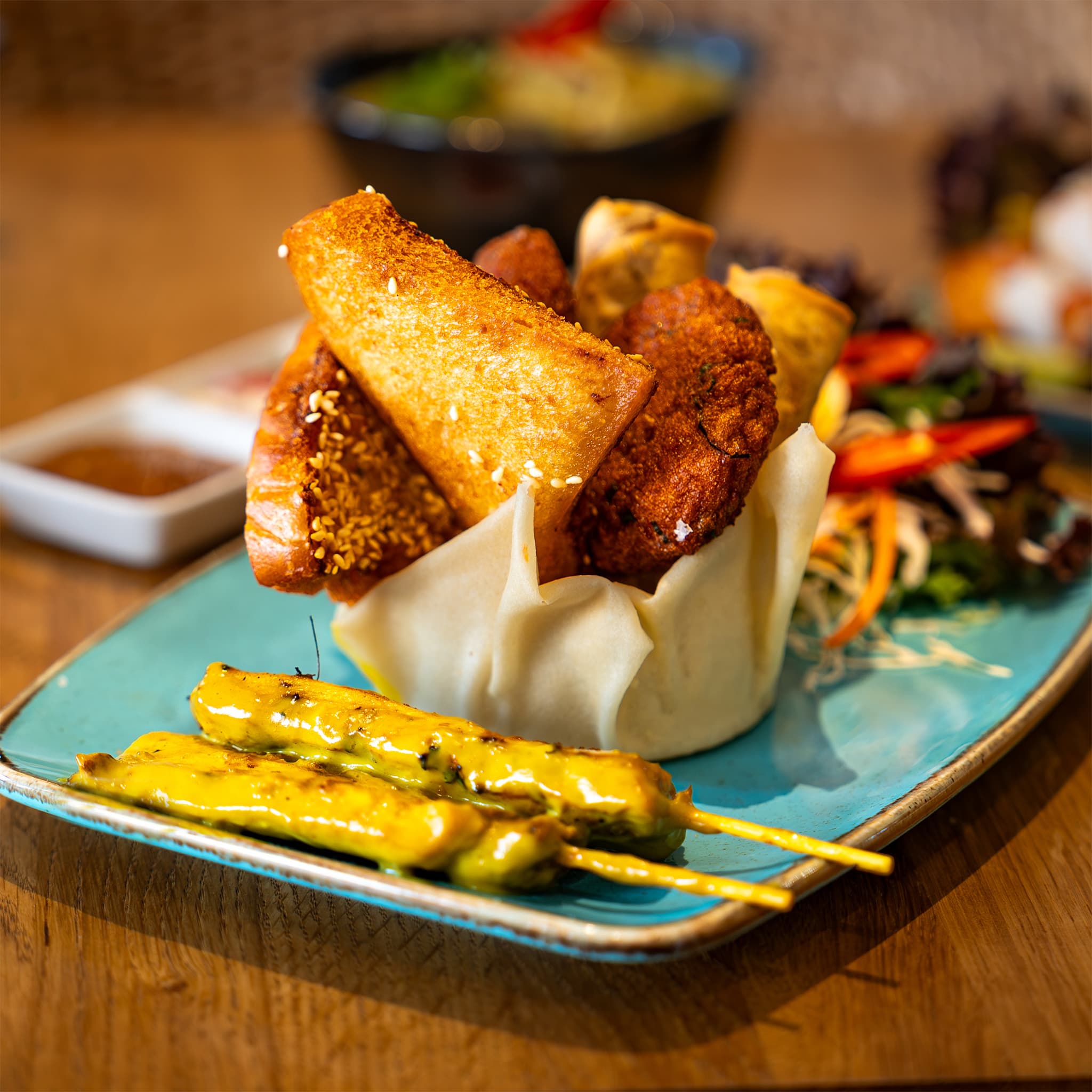Thai sharing dishes at Tiien Thai